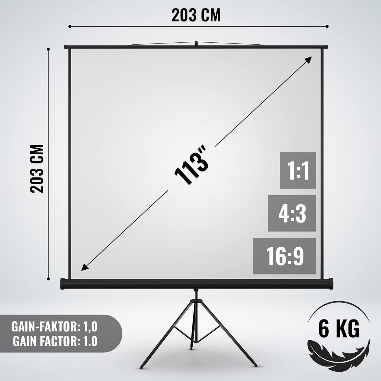 PROJECTION SCREEN PROJECTOR SCREEN 113'' CINEMA SCREEN Packaging status original
