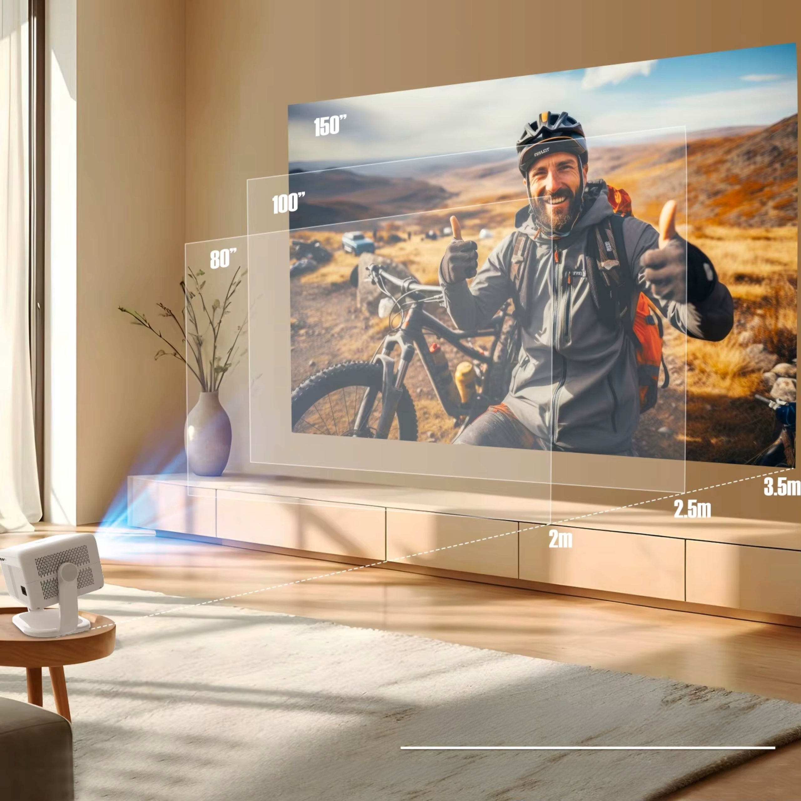 PROJECTOR 4K FULL HD ANDROID AUTO FOCUS NETFLIX ROTARY APPLICATIONS 2026 Packaging status original