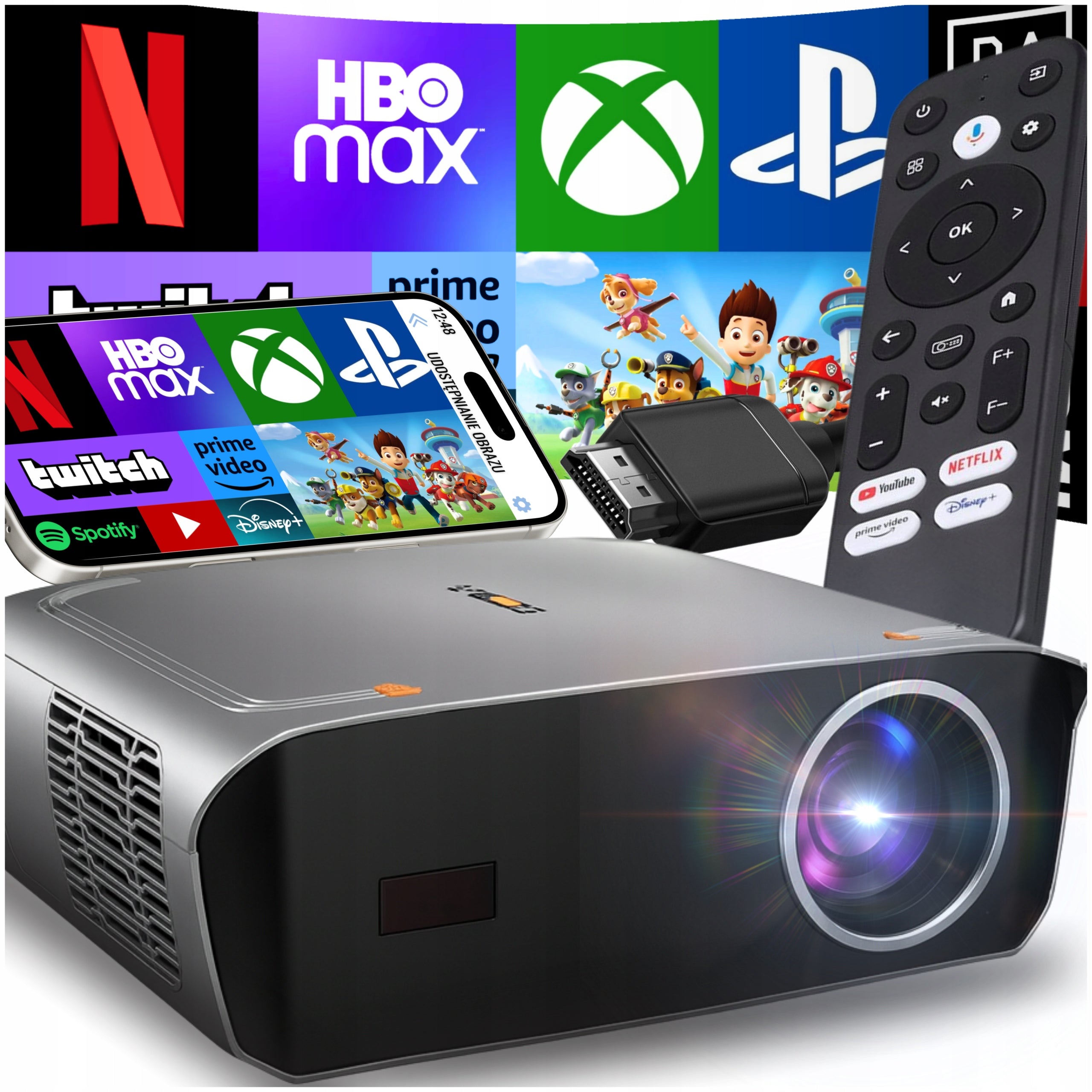 PROJECTOR 50000LM WIFI ANDROID SMART TV FULL HD 4K AUTOFOCUS 300"
