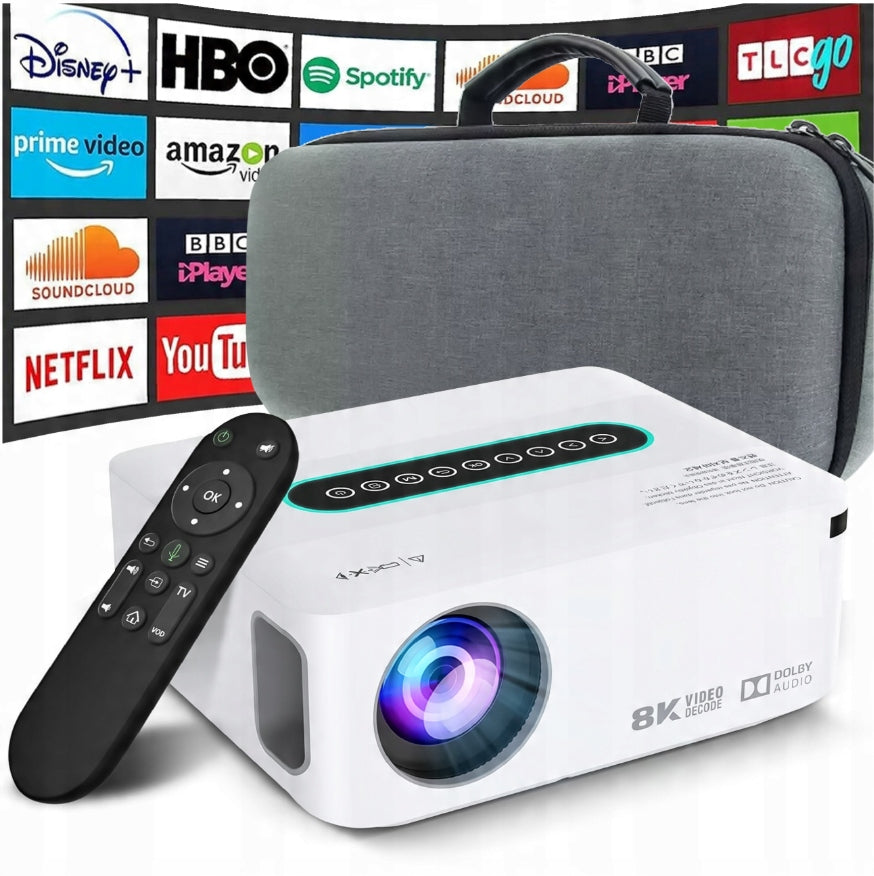 PROJECTOR ANDROID SMART TV WIFI FULL HD 12000LM 4K LED BLUETOOTH