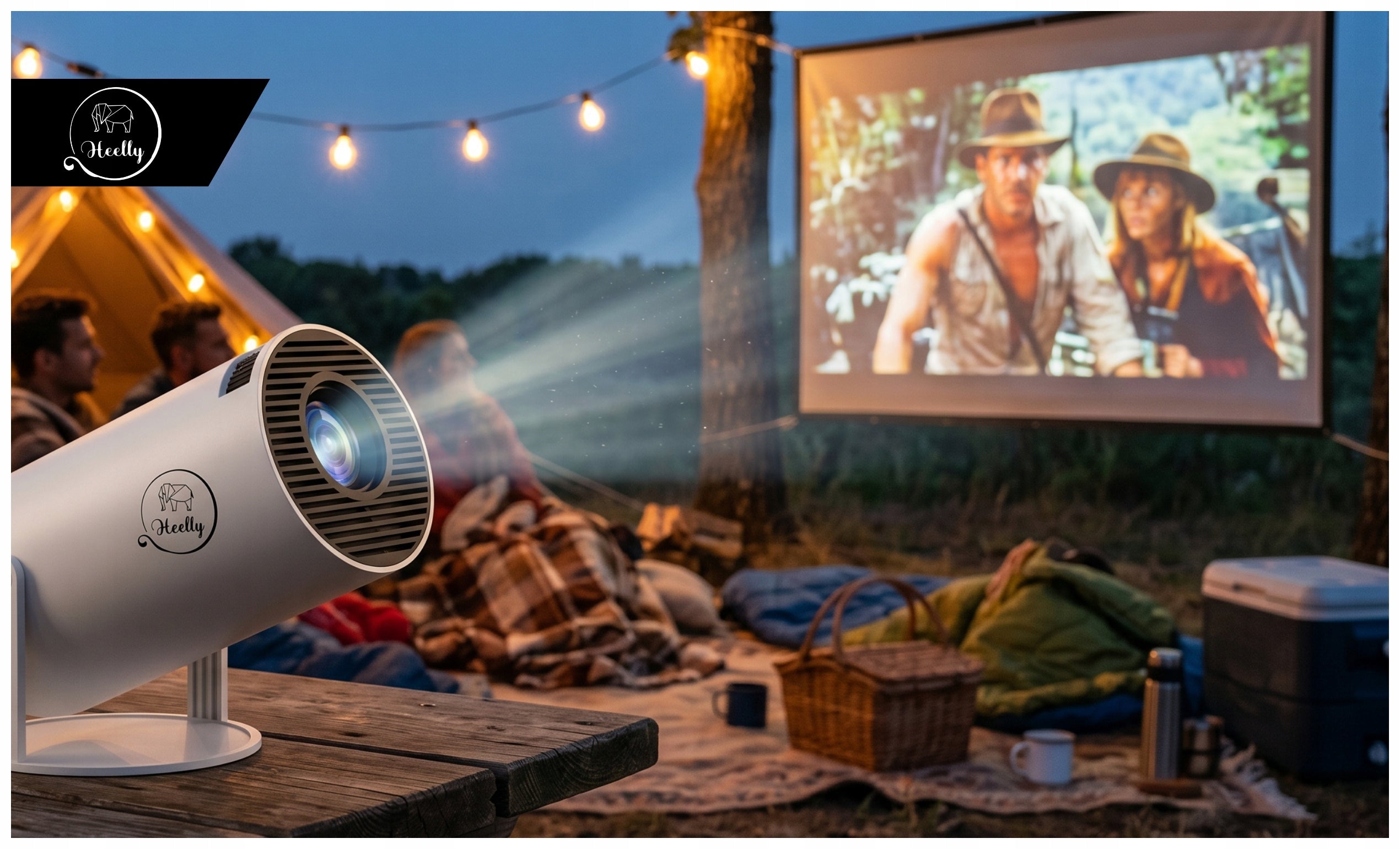 PROJECTOR ANDROID TV 4K WIFI FULL HD PORTABLE SMART SPEAKER HEELLY Packaging status original