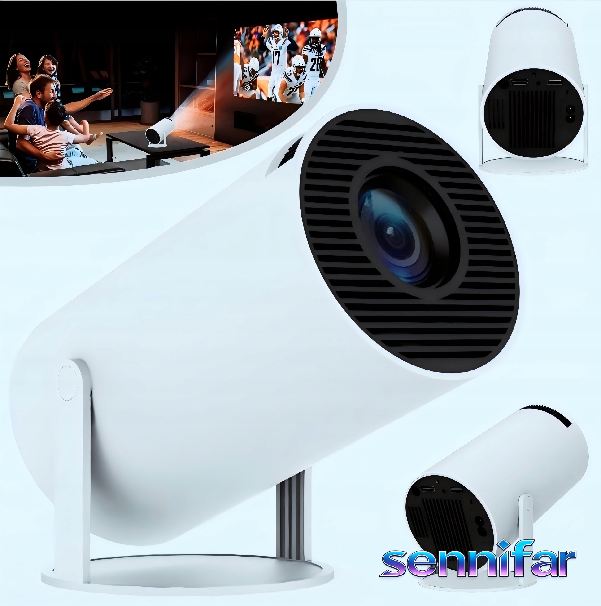 PROJECTOR ANDROID TV 4K WIFI FULL HD PORTABLE SMART SPEAKER Model LEDRGB VISION PRO 120A