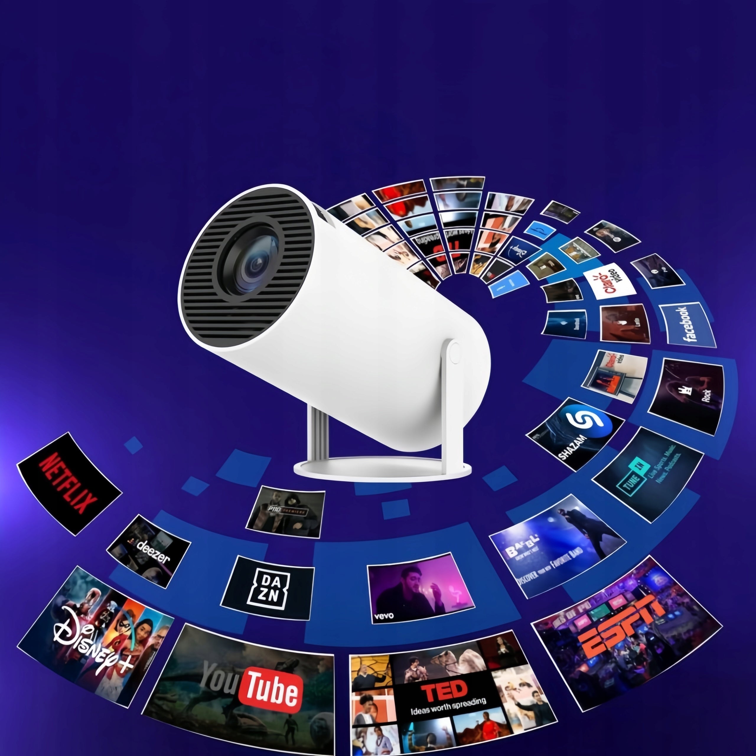 PROJECTOR ANDROID TV 4K WIFI FULL HD PORTABLE SMART SPEAKER VISION Manufacturer code Projektor Android Smart TV 4K Przenośny Mini
