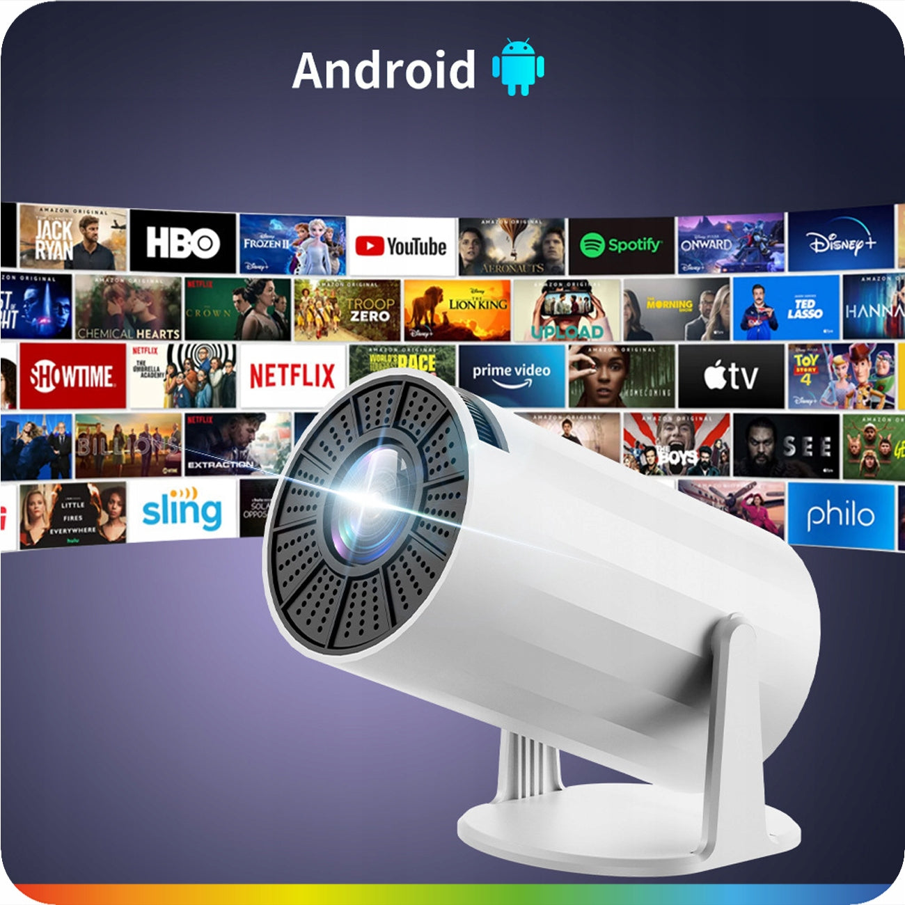 PROJECTOR ANDROID TV 4K WIFI FULL HD PORTABLE SMART SPEAKER VISION Packaging status original