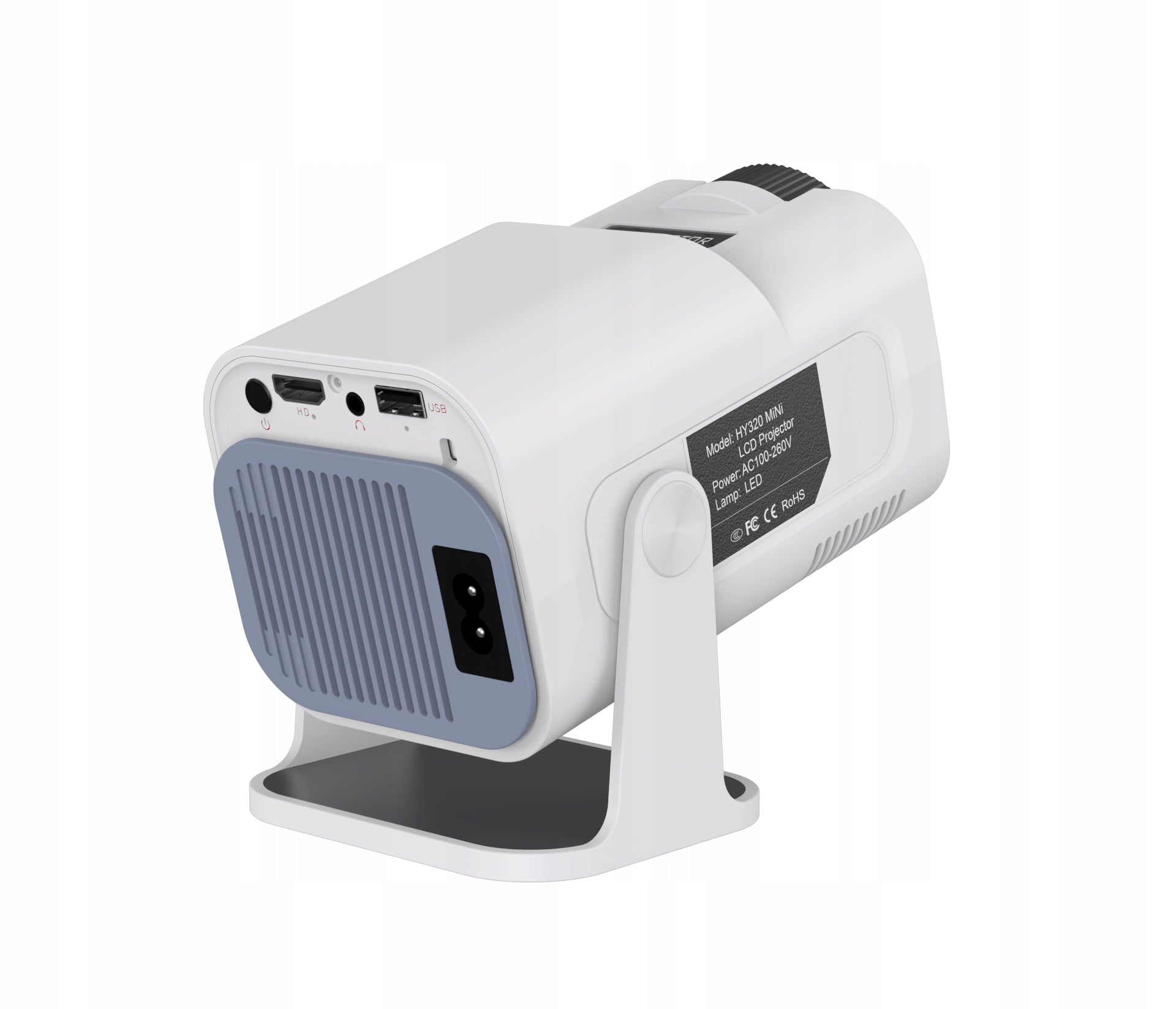 PROJECTOR ANDROID TV WIFI FULL HD PORTABLE SMART ROTARY SPEAKER Packaging status original