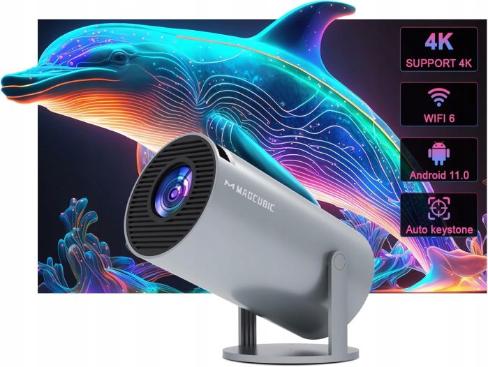 PROJECTOR ANDROID TV WIFI HD SMART ROTARY SPEAKER Grey HY300 PRO Manufacturer code HY300 PRO