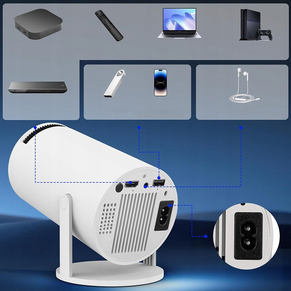 PROJECTOR ANDROID TV WIFI MINI 4K PORTABLE SMART ROTARY Manufacturer code fcderf