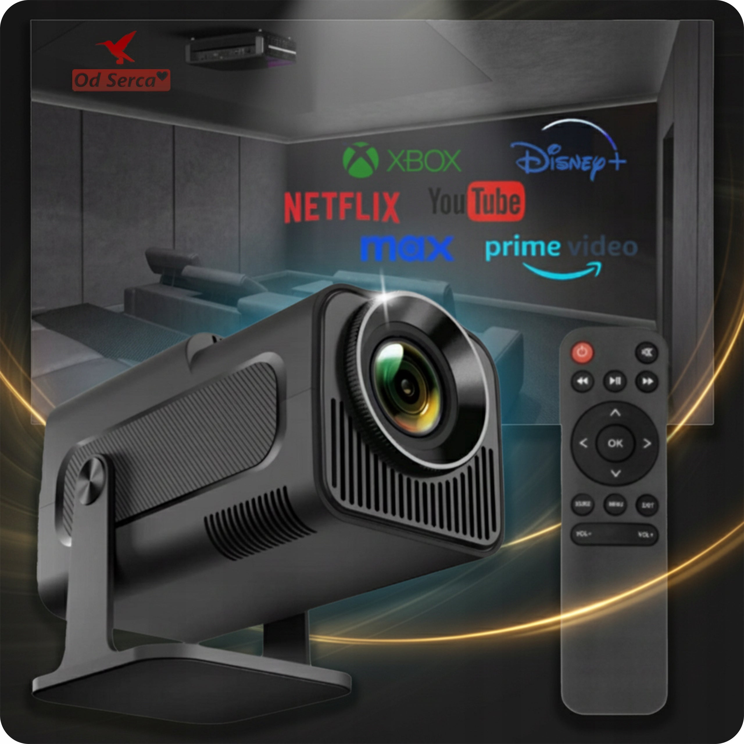 PROJECTOR FILM ANDROID 11 TV WIFI BLUETOOTH PORTABLE 300 ANSI Manufacturer code Projektor OdSerca HY320-720p DUŻY 300 ANSI