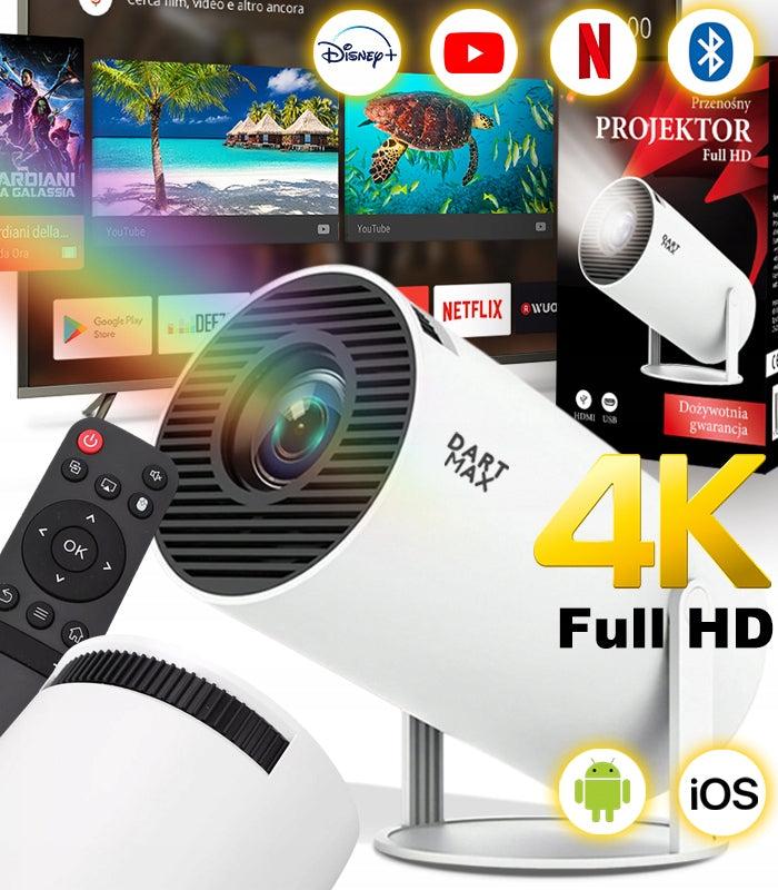 PROJECTOR FULL HD PORTABLE WIFI 1080P 4K VIDEO USB Packaging status original