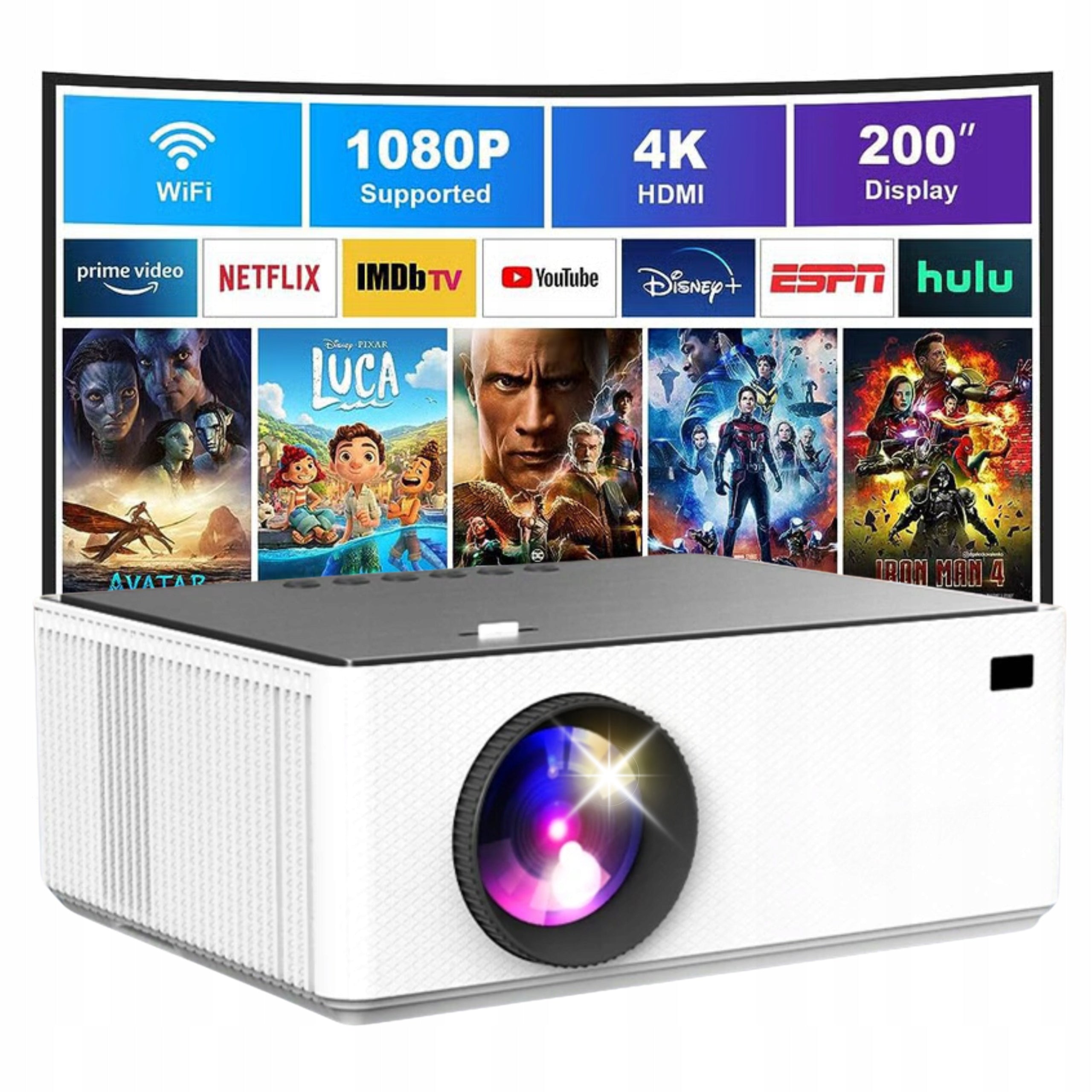 PROJECTOR HOME PROJECTOR 4K 8K VIDEO M7 ANDROID 11 250ANSI LED FULL HD