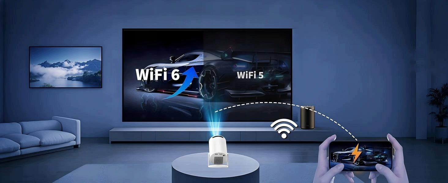 PROJECTOR HY300 HD TV 130'' ANDROID WIFI PORTABLE ROTARY Packaging status original