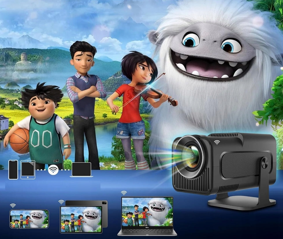 PROJECTOR HY320 ANDROID TV WIFI PORTABLE ROTARY SPEAKER UP TO 150" Packaging status original