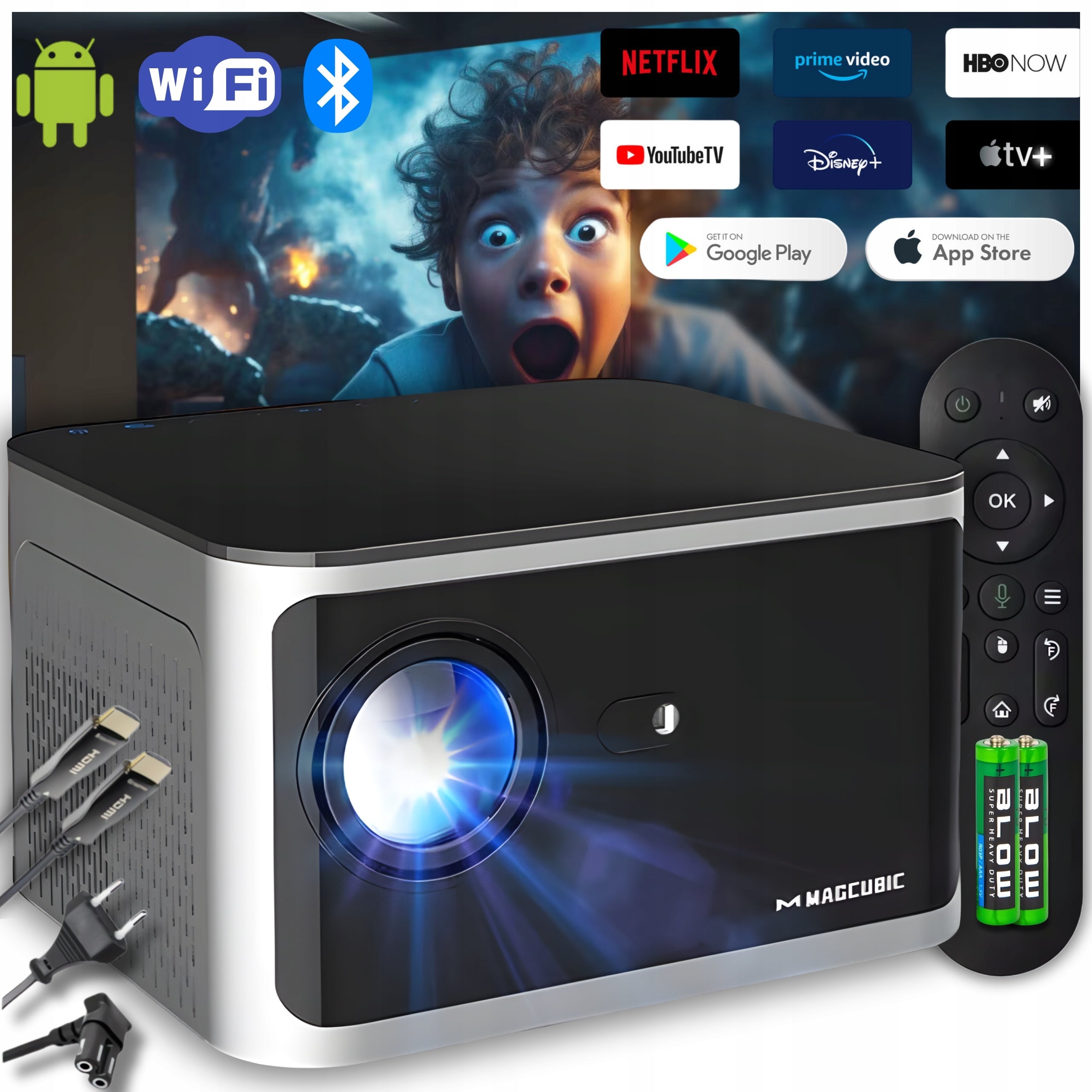 PROJECTOR LED PROJECTOR 4K ANDROID NETFLIX MAGCUBIC HY350 PRO FULL HD WIFI