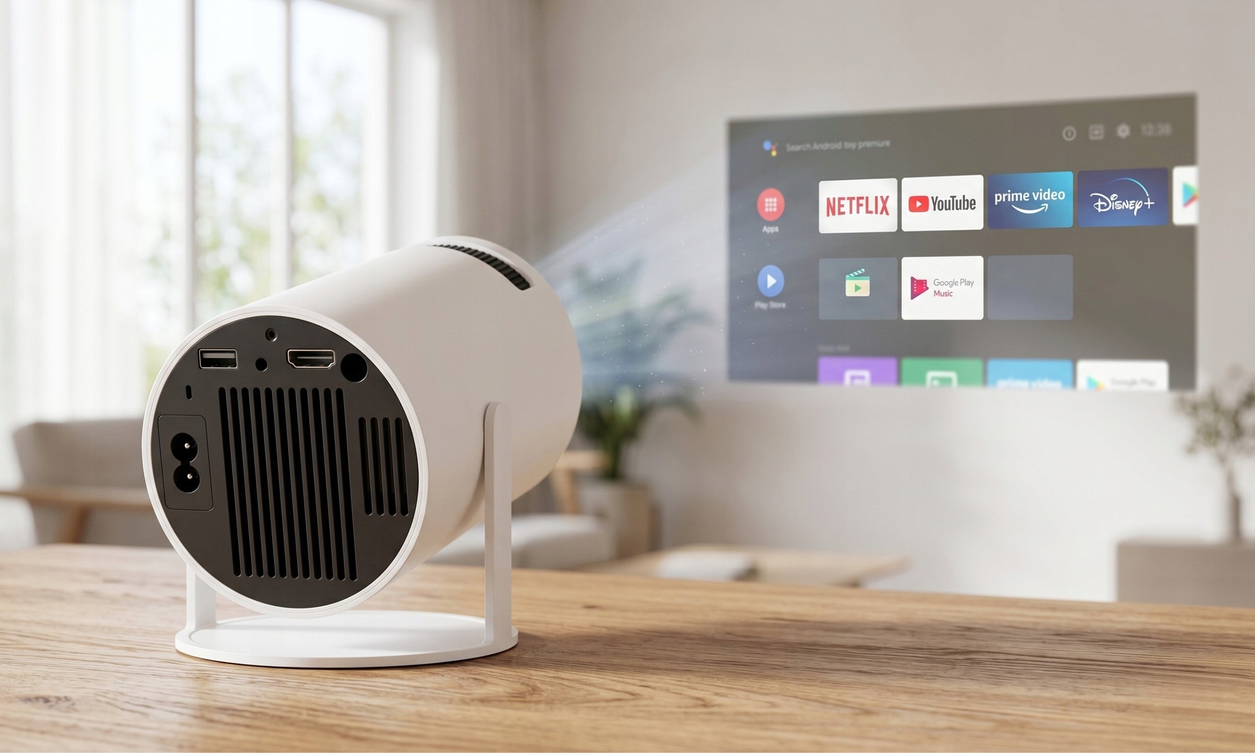 PROJECTOR LED PROJECTOR MULTIMEDIA WIFI ANDROID PORTABLE SMART TV SPEAKER Manufacturer code RZUTNIK PROJEKTOR FULL HD BLUETOOTH OBROTOWY