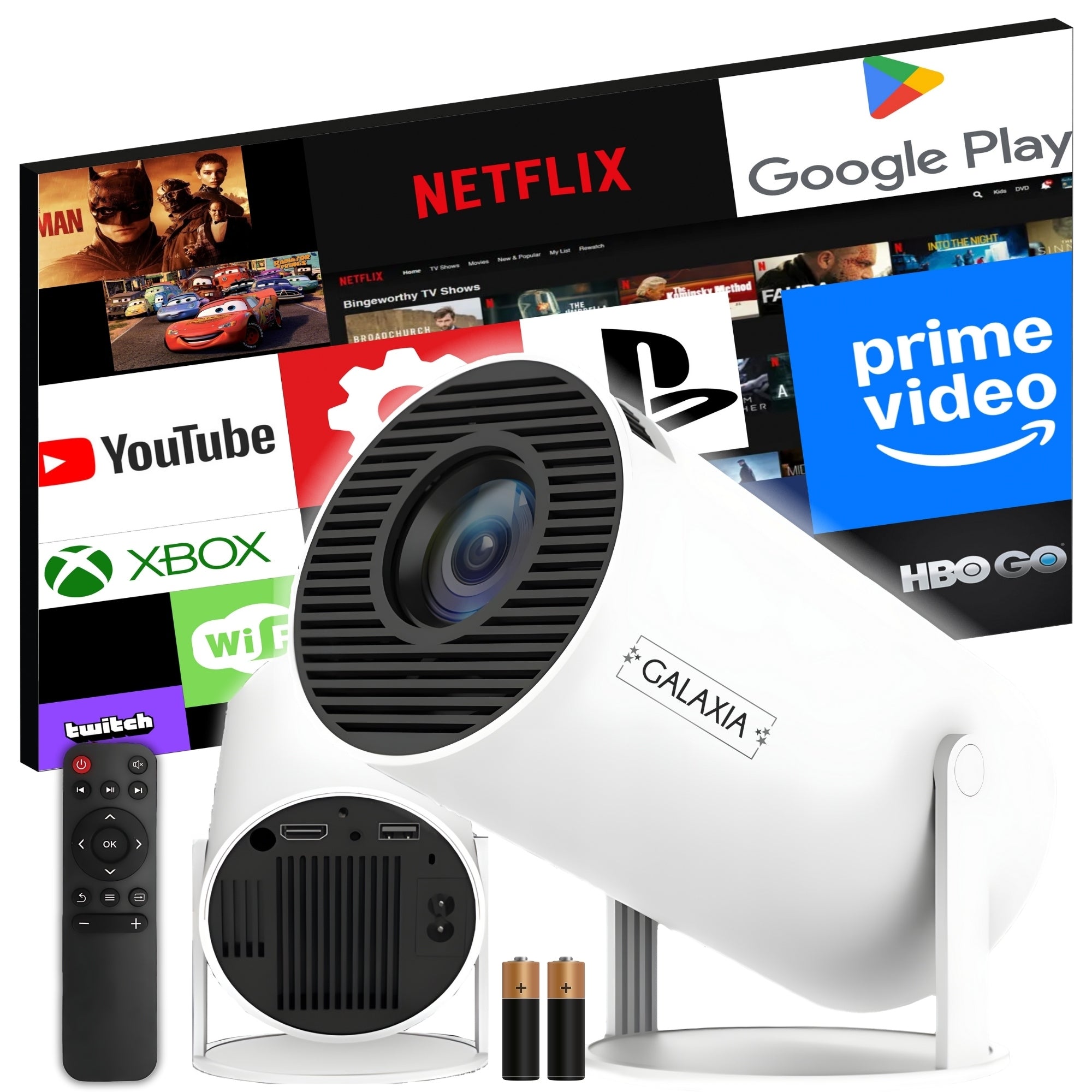 PROJECTOR LED WIFI FULL HD SMART TV ANDROID MINI PORTABLE WHITE