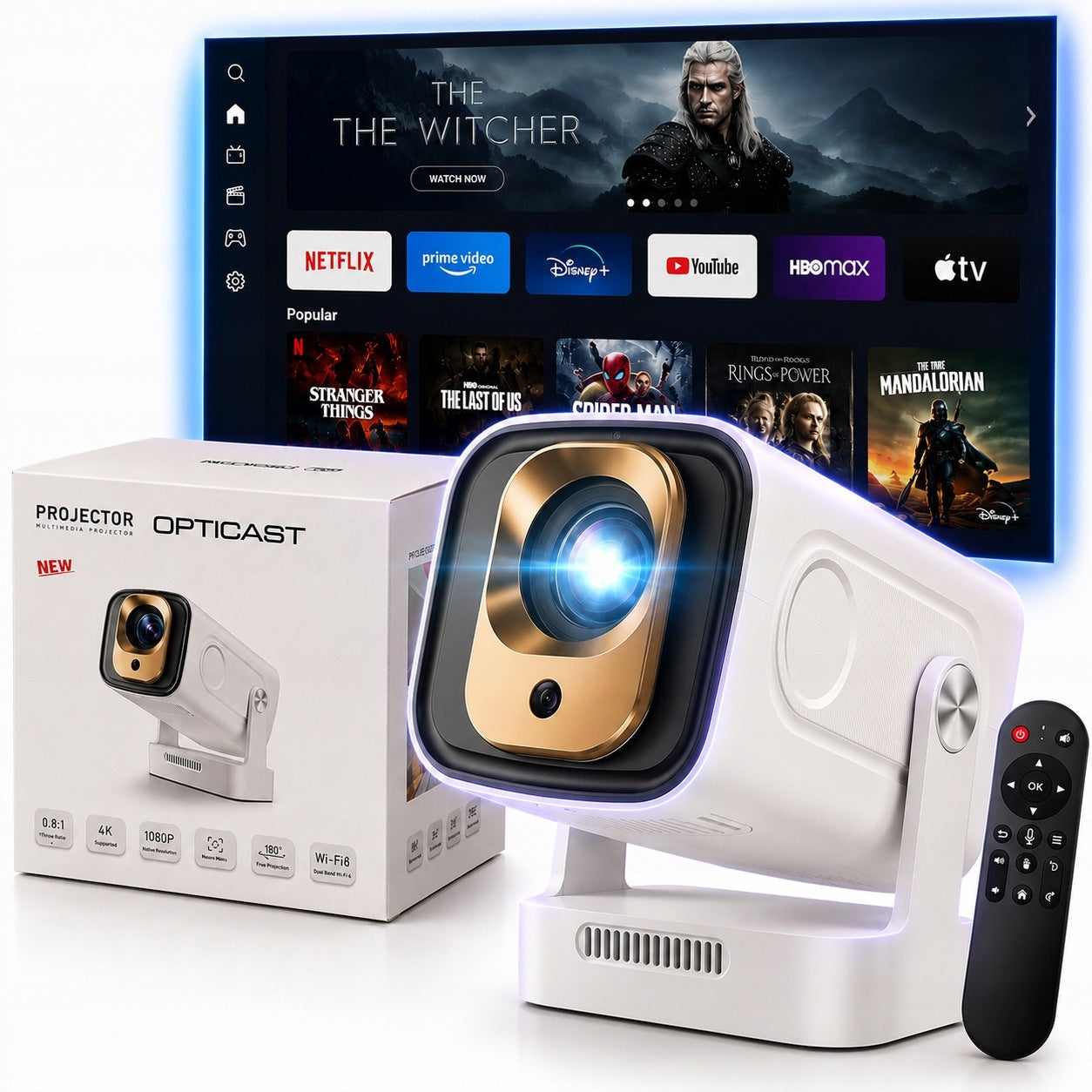 PROJECTOR MAGICUBIC FULL HD HY310 PRO 390LM 4K ANDROID 11 200 INCHES