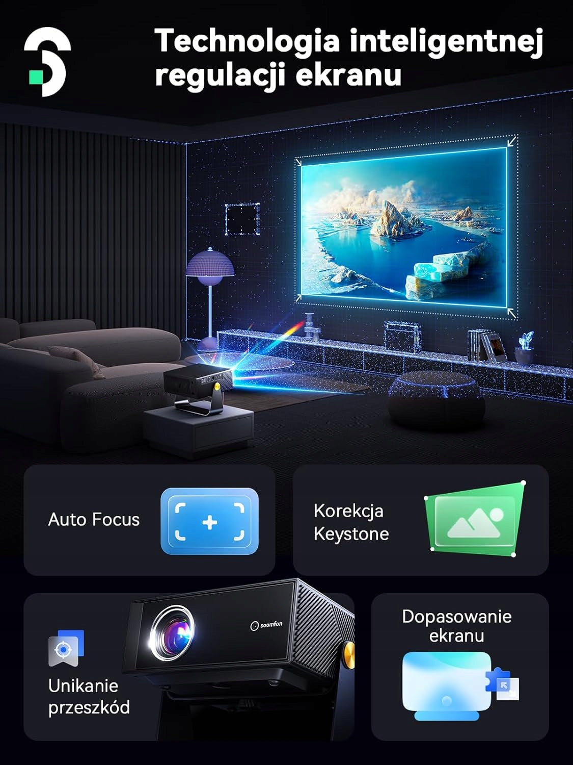 PROJECTOR MINI FULL HD 1080P WIFI BLUETOOTH SMART NETFLIX AUTOFOCUS Packaging status original