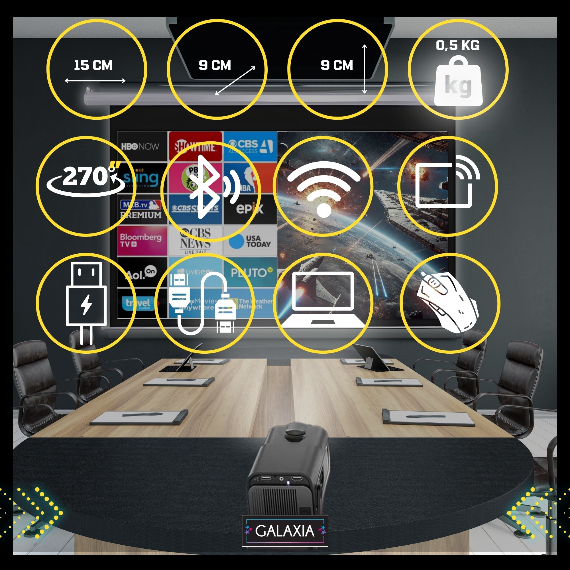 PROJECTOR MINI PORTABLE ANDROID LED WIFI HD SMART TV HY320 Brand GALAXIA