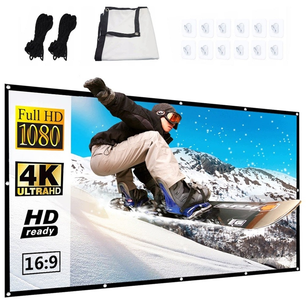 PROJECTOR PROJECTION SCREEN PORTABLE FOLDING 16:9 332X187 150 INCHES