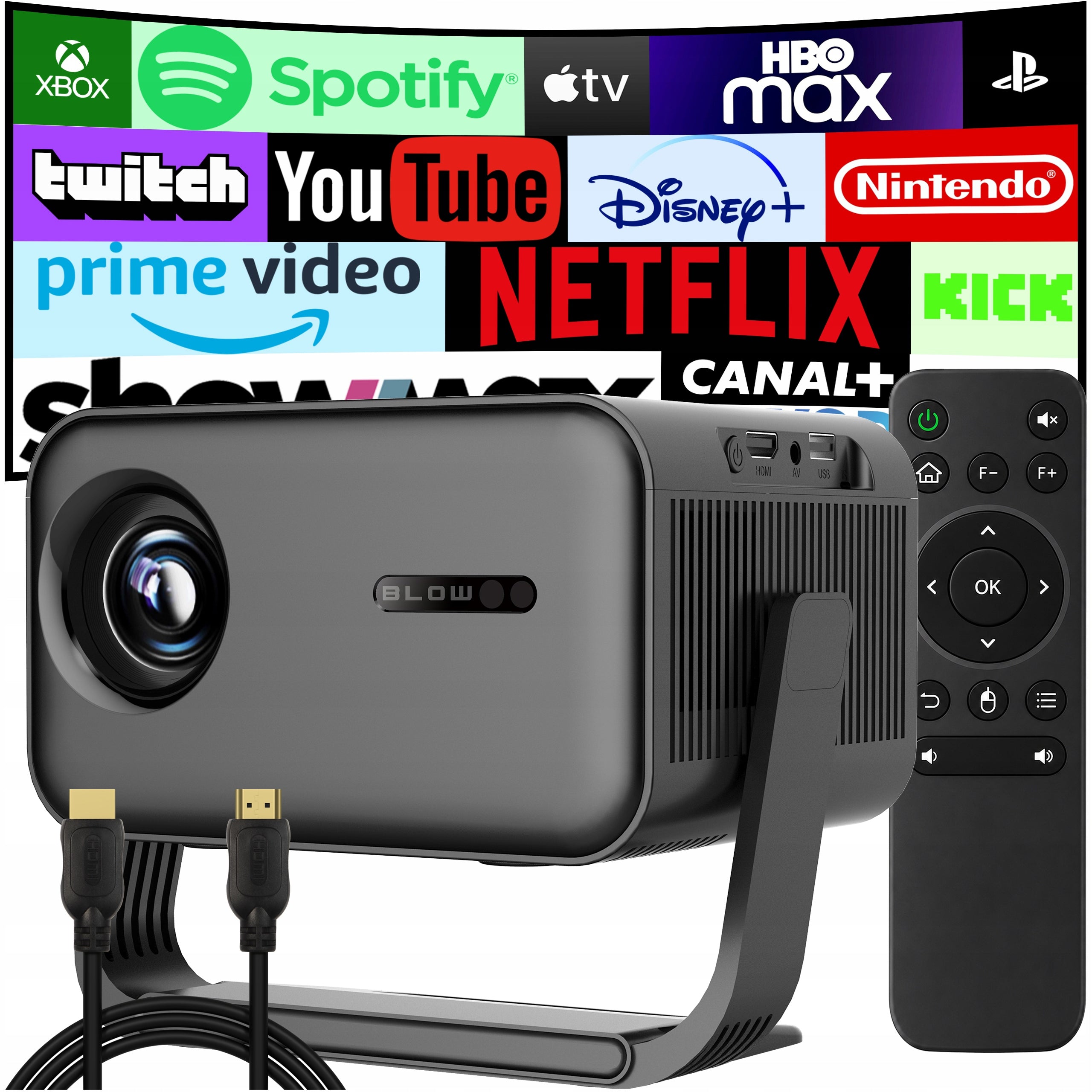 PROJECTOR ROTARY LED PROJECTOR SPEAKER ANDROID SMART TV WIFI FULL HD HDMI
