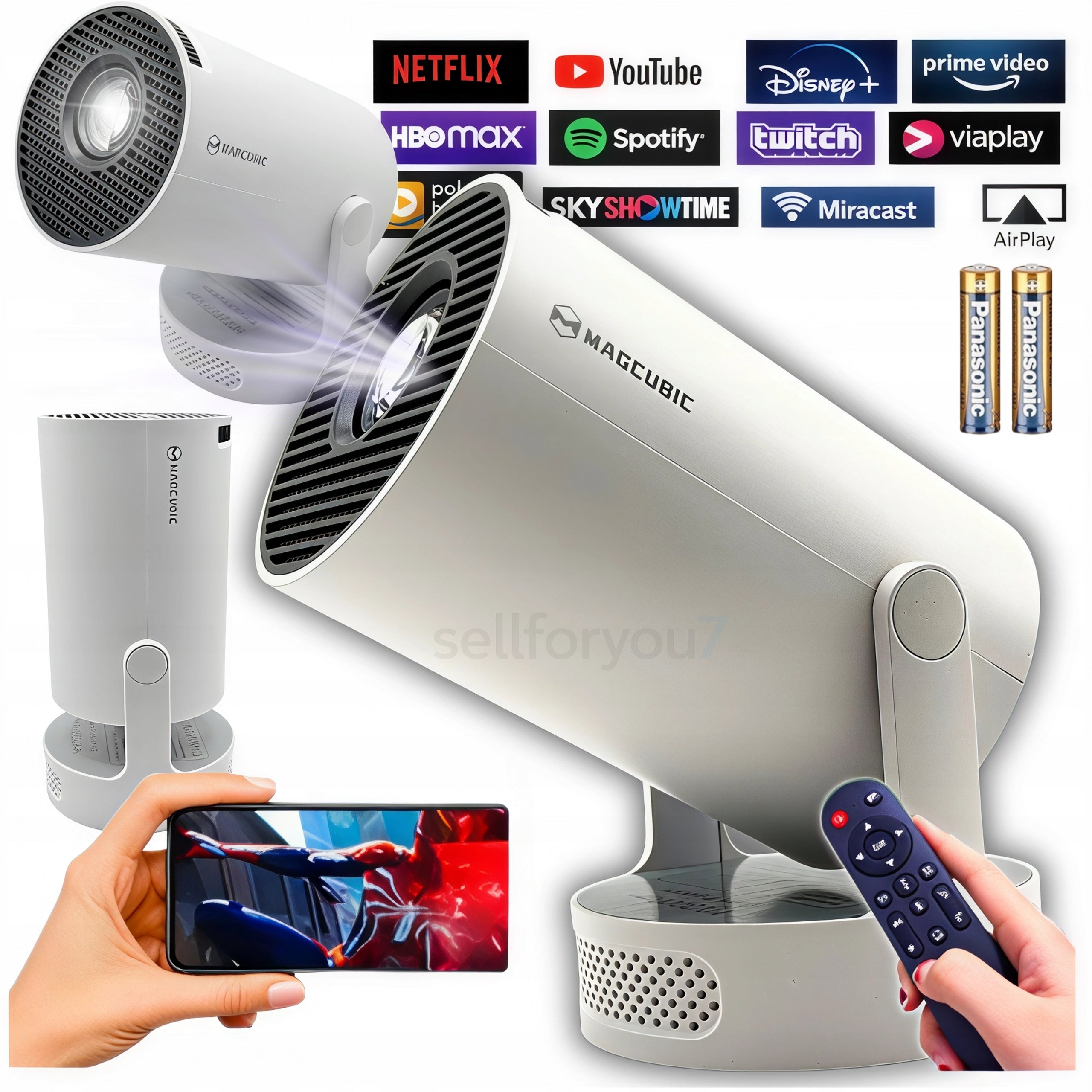 PROJECTOR ROTARY PROJECTOR PORTABLE WiFi LED HY300PRO+PLUS FOR GIFT
