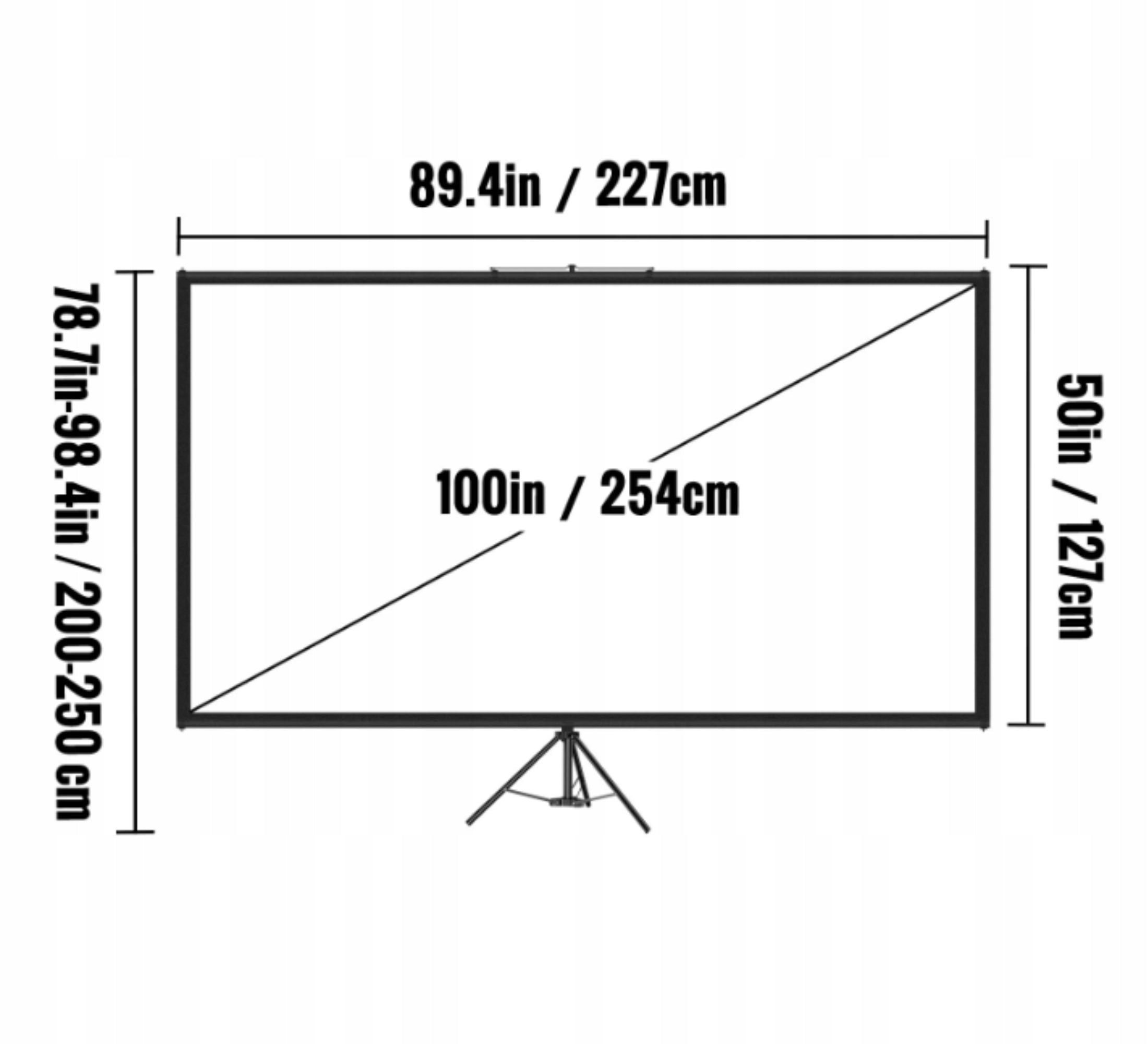 PROJECTOR SCREEN 100 INCH 4K HD TRIPOD ADJUSTABLE HOME THEATER BAG Brand 360