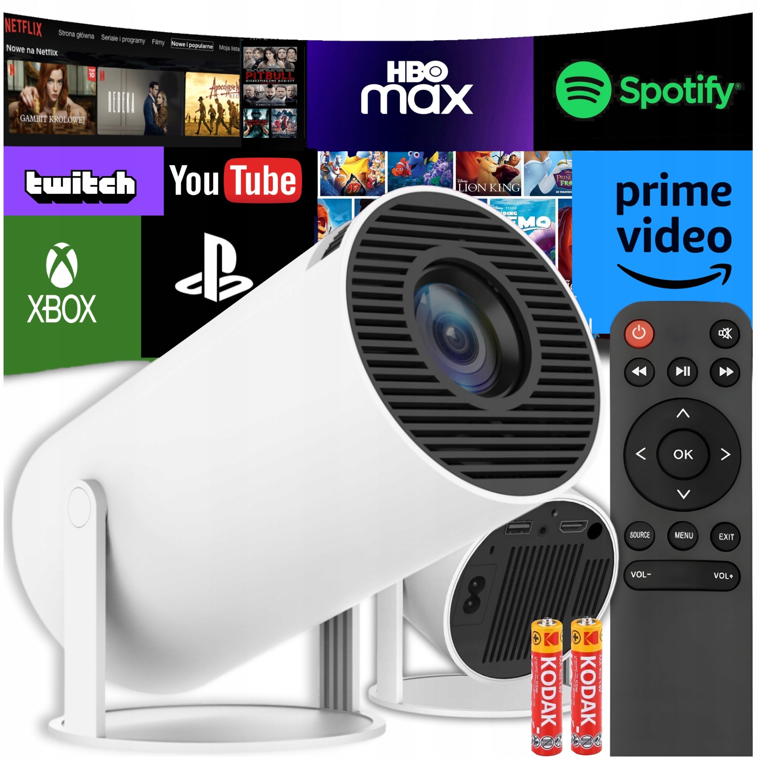 PROJECTOR SMART PORTABLE ANDROID TV WIFI MINI 4K ROTARY SPEAKER EAN (GTIN) 7804320497747