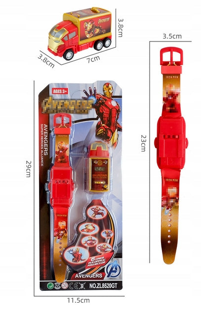 PROJECTOR SPIDERMAN AVENGERS CAR AUTO GIFT WATCH FOR CHILDREN Brand Skmei