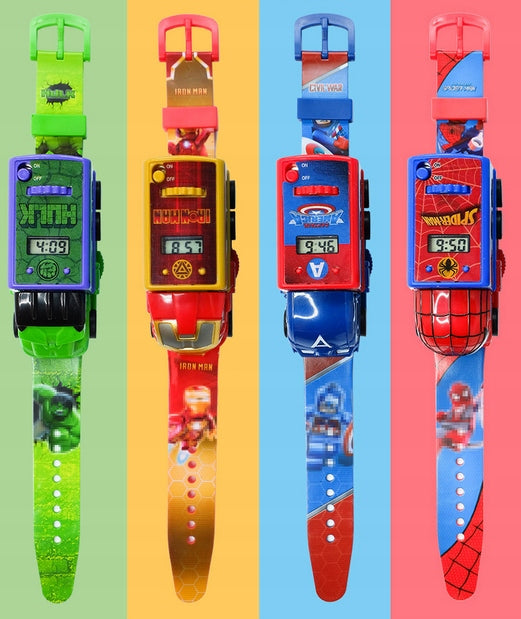PROJECTOR SPIDERMAN AVENGERS CAR AUTO GIFT WATCH FOR CHILDREN Manufacturer code RF-103 SPIDERMAN