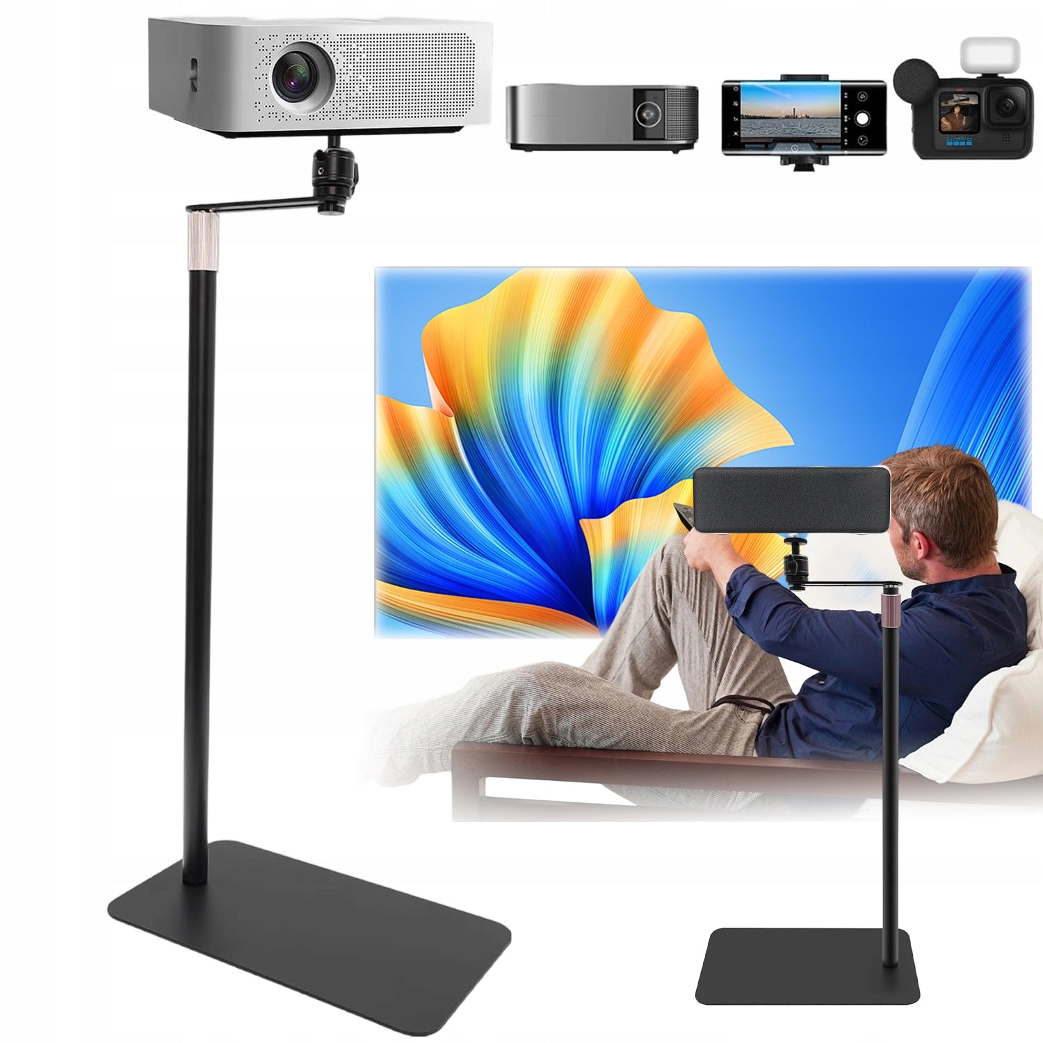 PROJECTOR STAND 360° ROTATING PROJECTOR STAND 60-120 ADJUSTABLE