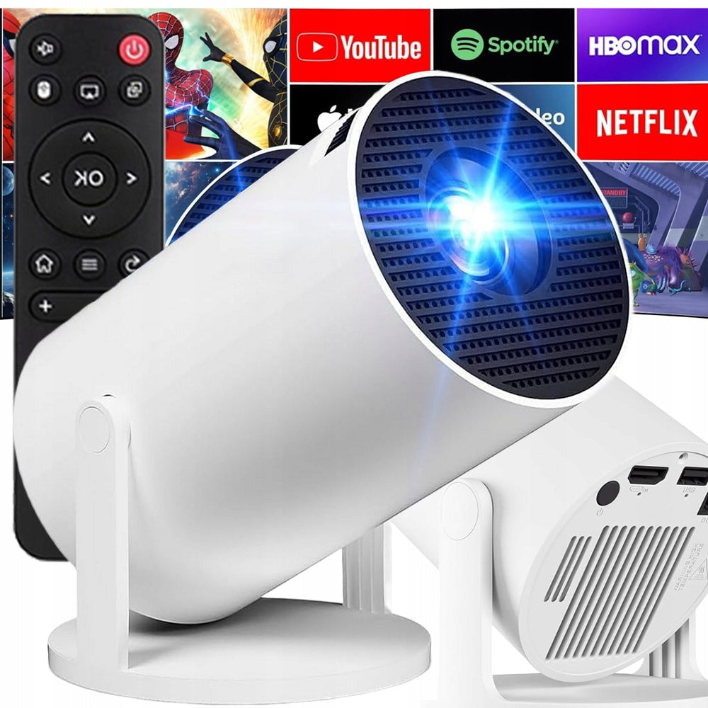 PROJECTOR WIFI ANDROID PORTABLE ROTATING 4K HD BLUETOOTH HY300 PRO