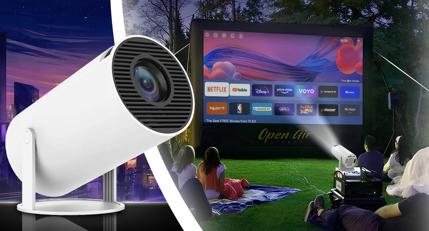 PROJECTOR WIFI ANDROID PORTABLE ROTATING SMART 4K SPEAKER BT 5.0 Manufacturer code HY 300 PRO PROJEKTOR RZUTNIK TV SMART PLAYE