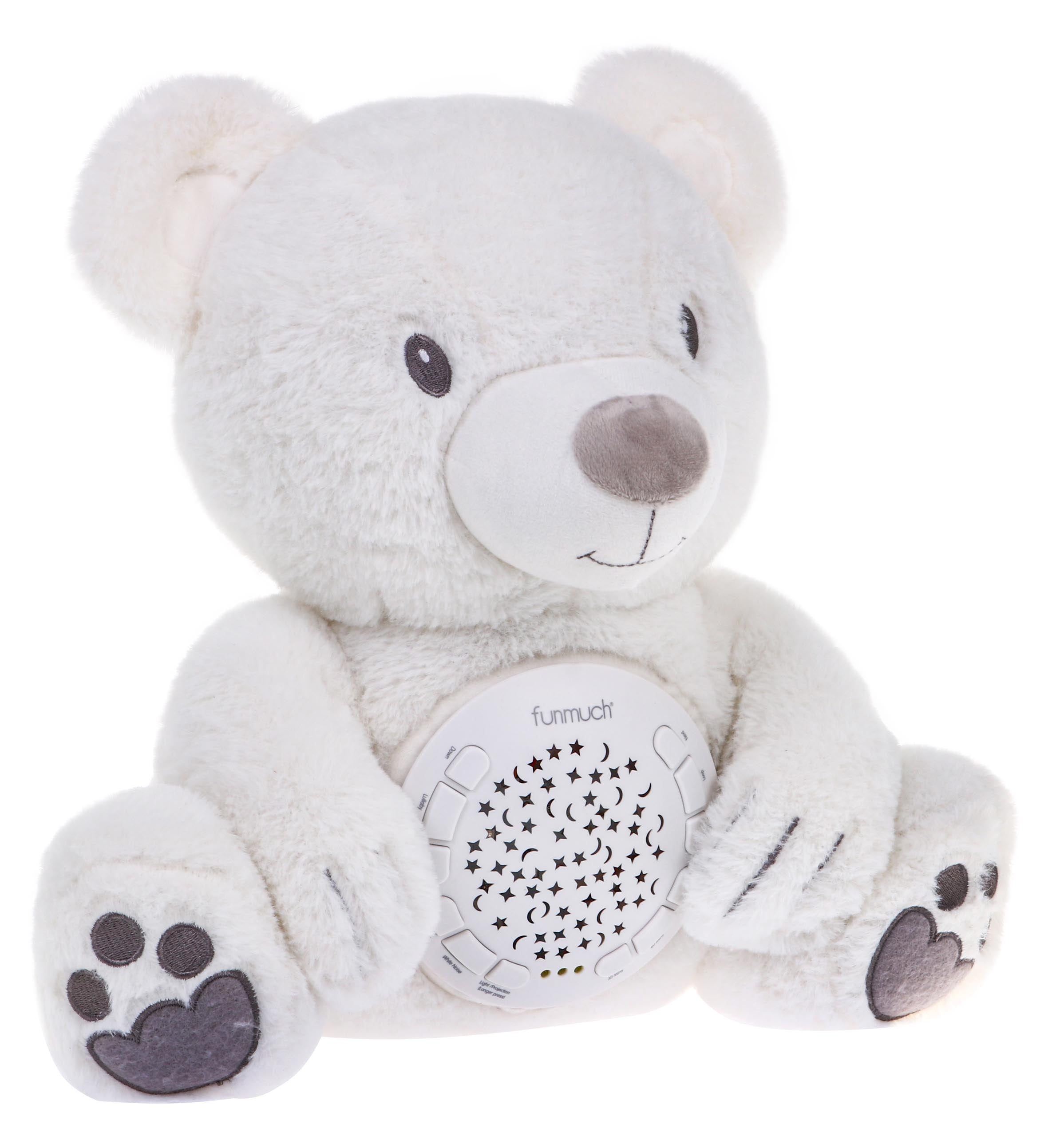 Plüschteddybär mit Soundfunktion Teddybär, weiß 