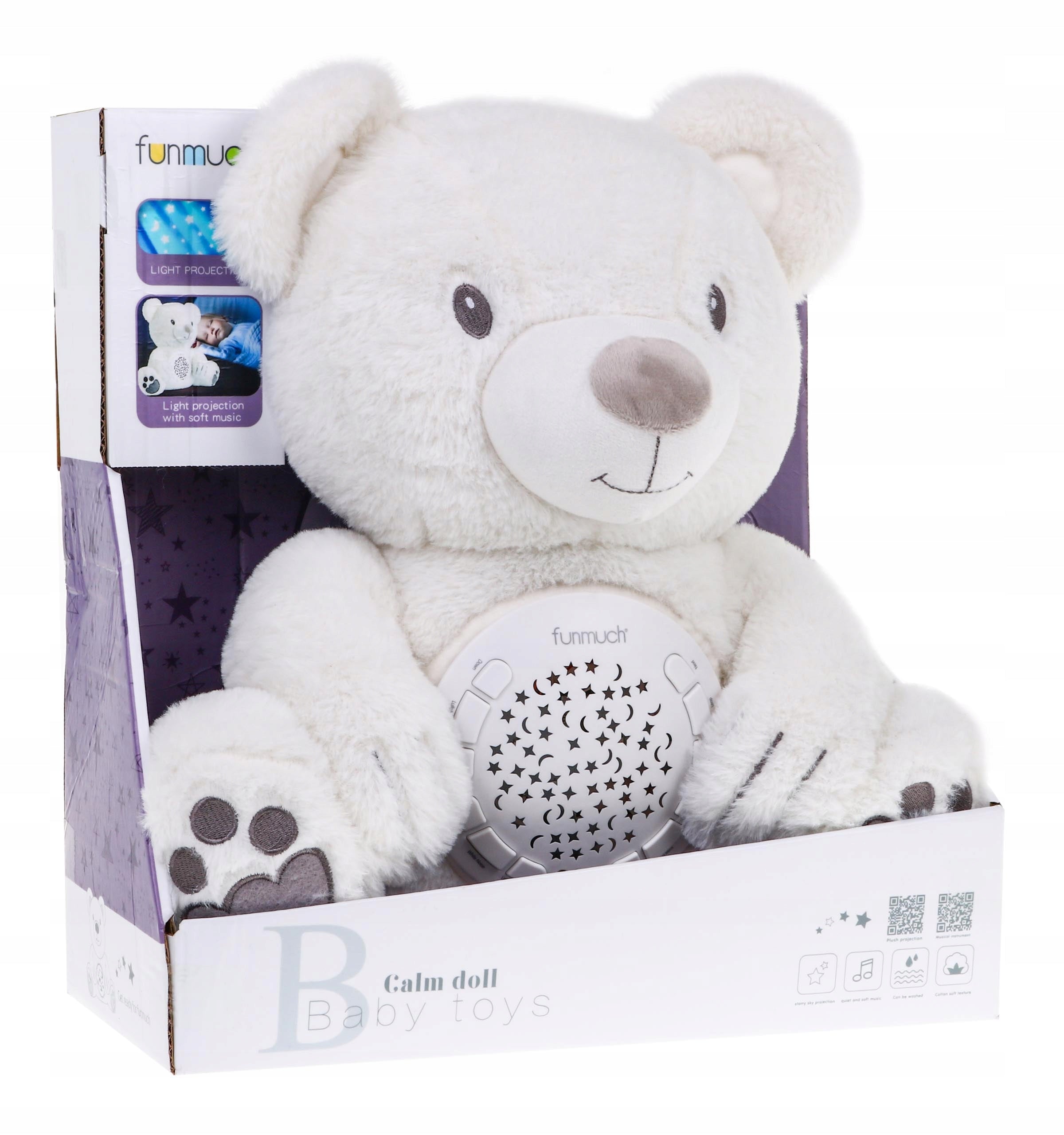 Plüschteddybär mit Soundfunktion Teddybär, weiß 