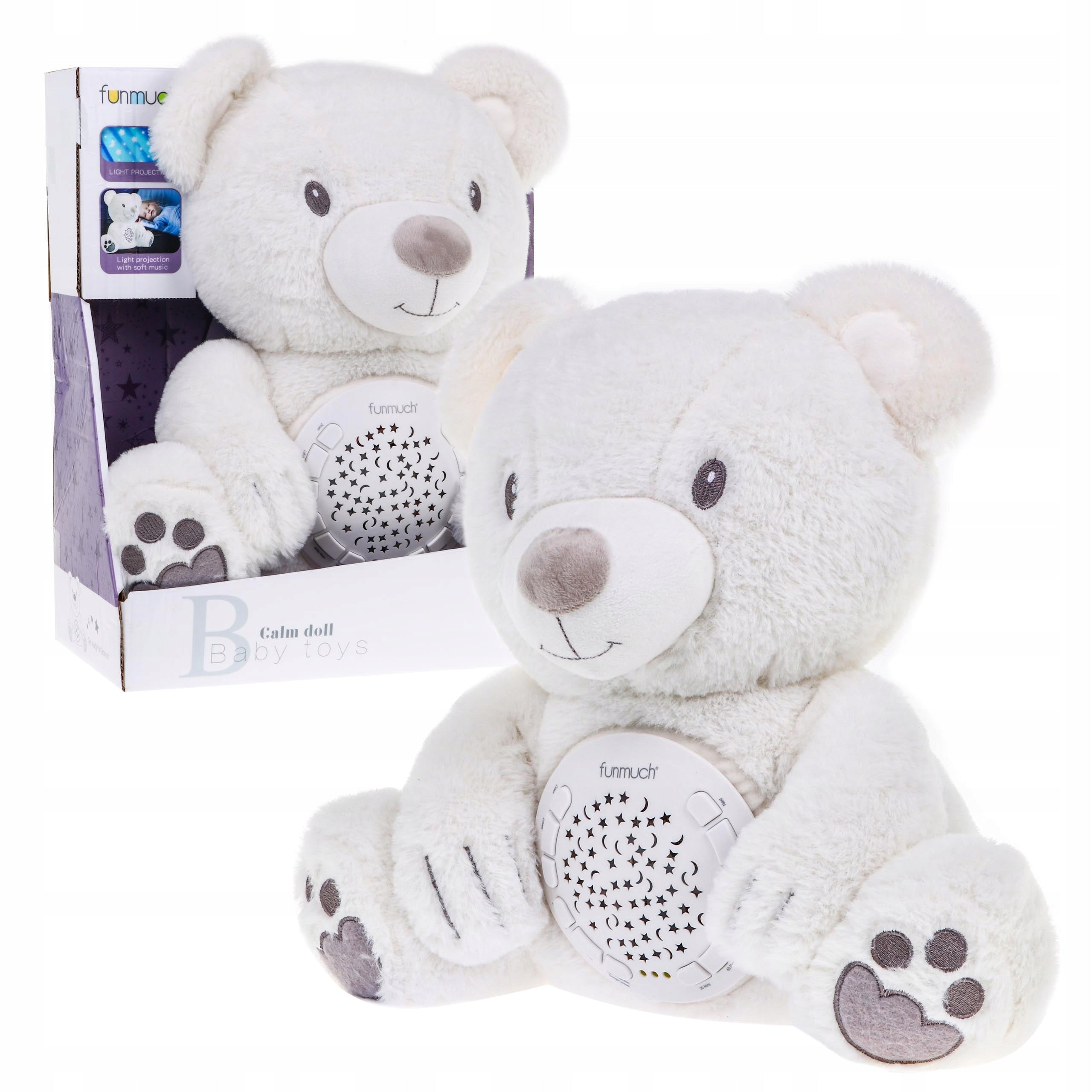 Plüschteddybär mit Soundfunktion Teddybär, weiß 
