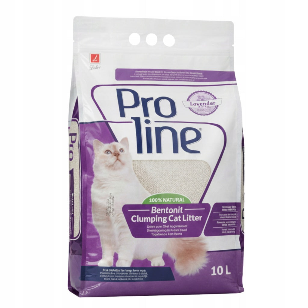 PROLINE BENTONITE LITTER for Cat 10L LAVENDER Clumping 100% Natural