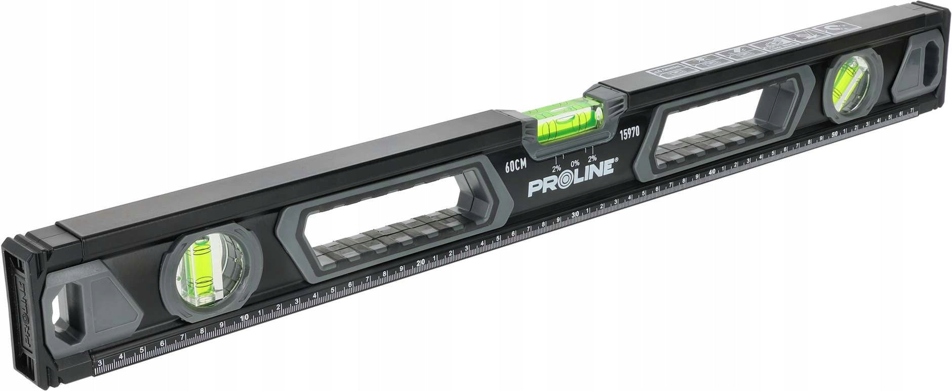 PROLINE LEVEL WITH ALUMINIUM HANDLES 120CM 3 LIBELS 0,5MM/1M 15973