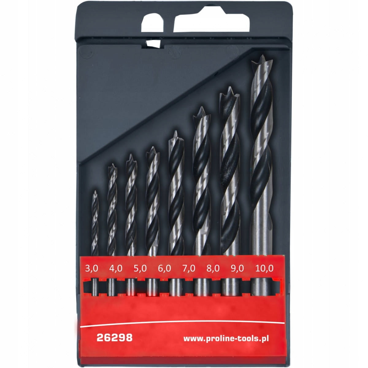 PROLINE Wood drill bits 3-10 mm set of 8 elements Mounting type cylindrical