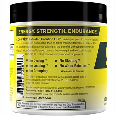 PROMERA HEALTH HCL ORGINAL Con-Cret Creatine Hydrochloride RASPBERRY FLAVOR Expiration date at least six months from the date of purchase