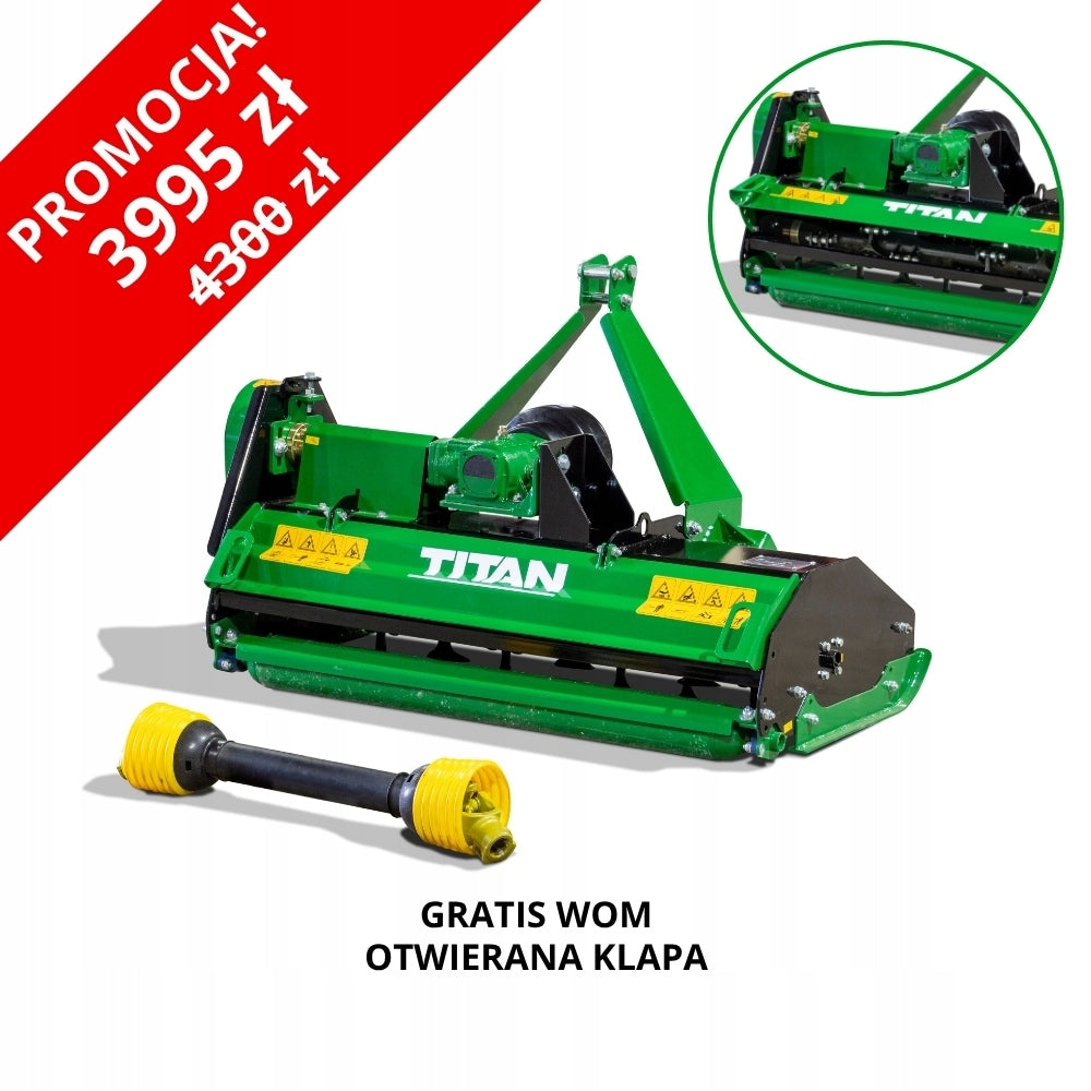 PROMOCJA! Kosiarka (mulczer) bijakowa 115 cm TITAN JAM-115 (otwarty tył)