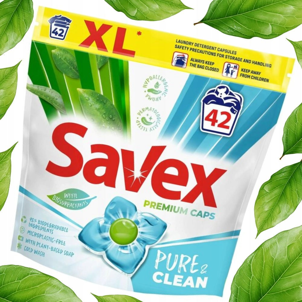 PROMOTION Fabric washing capsules Premium Caps Pure&Clean 42 pcs. Savex