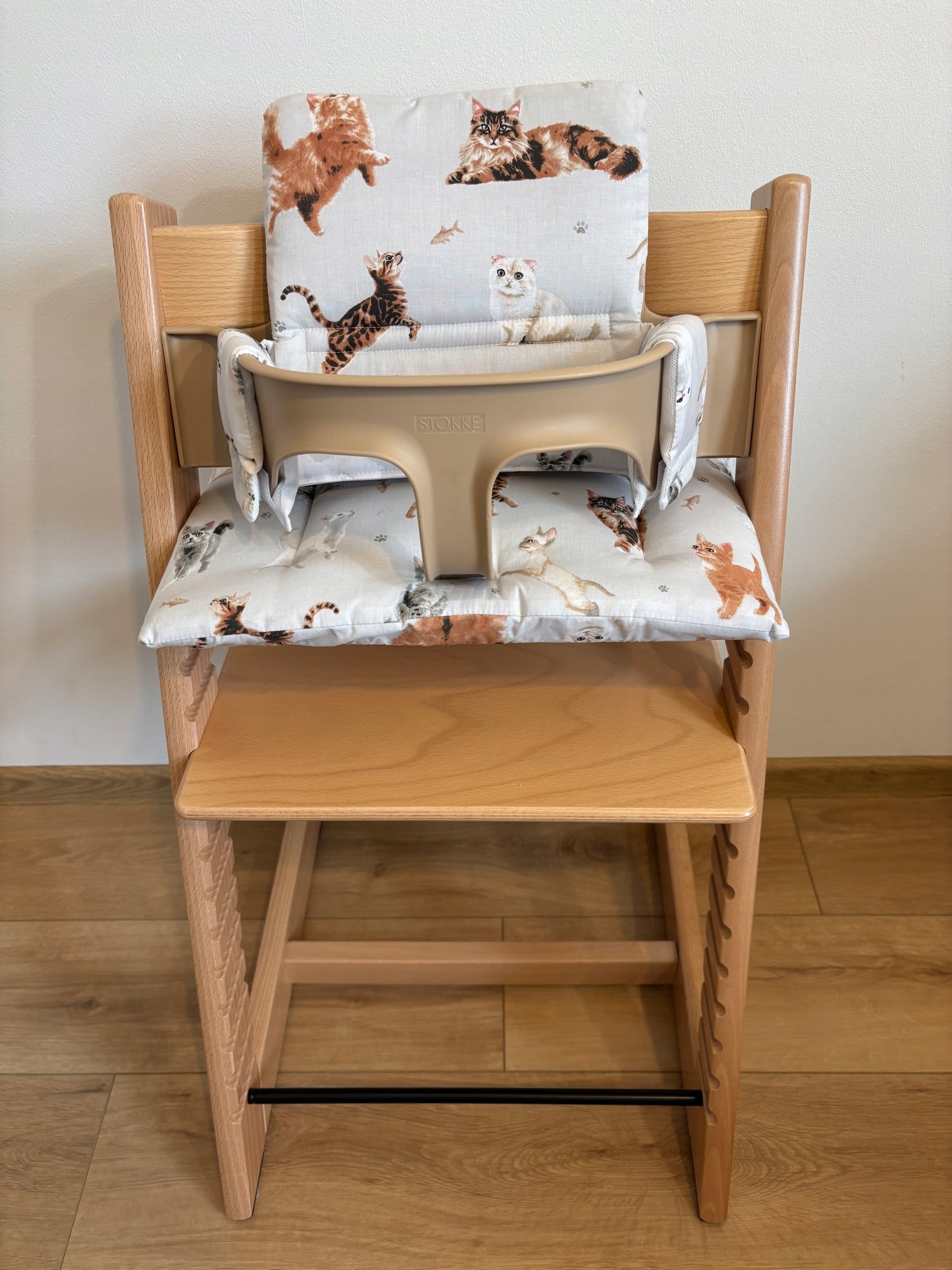 PROMOTION cotton pillows for Stokke Tripp Trapp 2in1 cats beige-gray Brand no brand