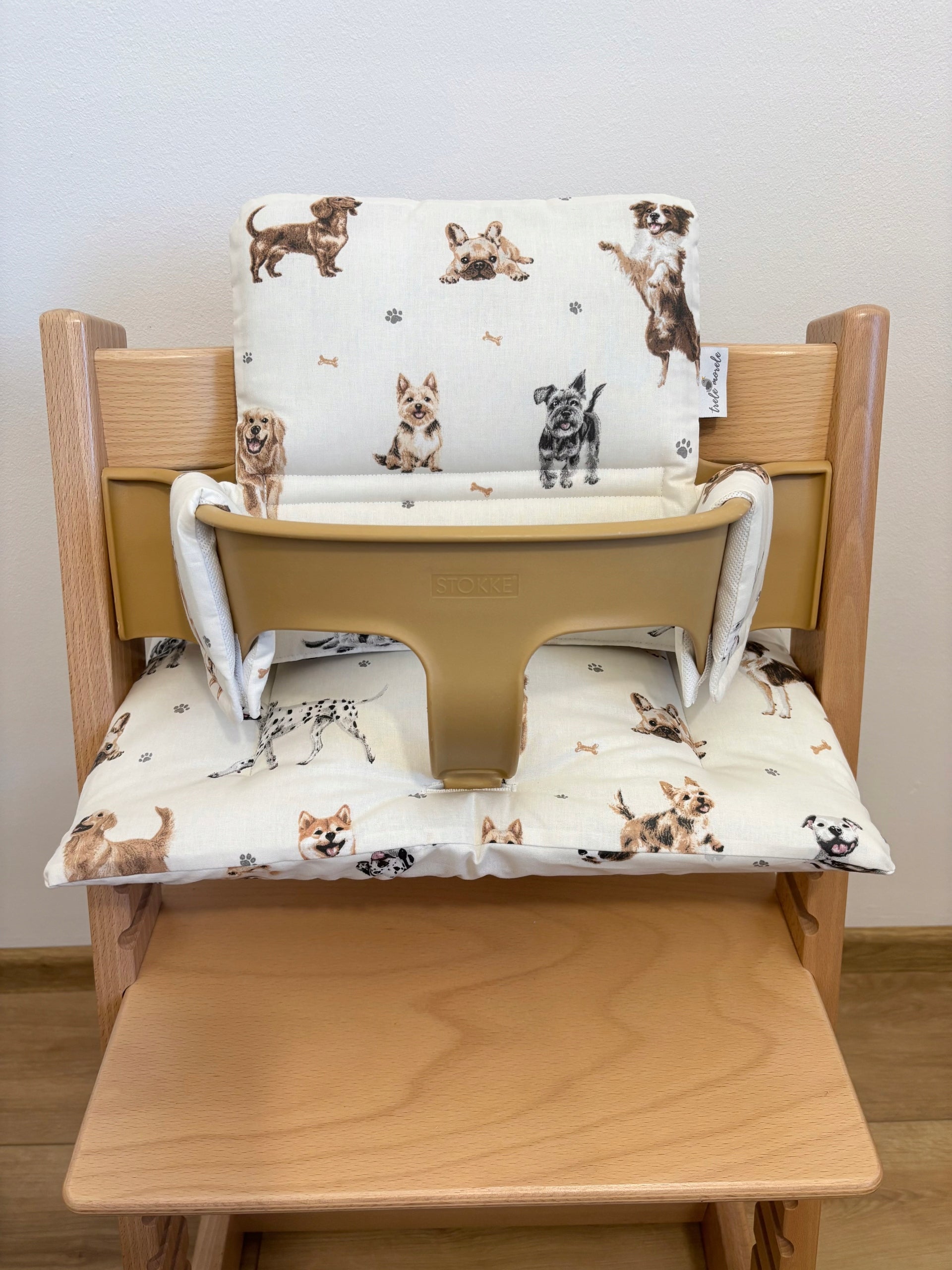 PROMOTION cotton pillows for Stokke Tripp Trapp 2in1 dogs beige and cream Brand no brand