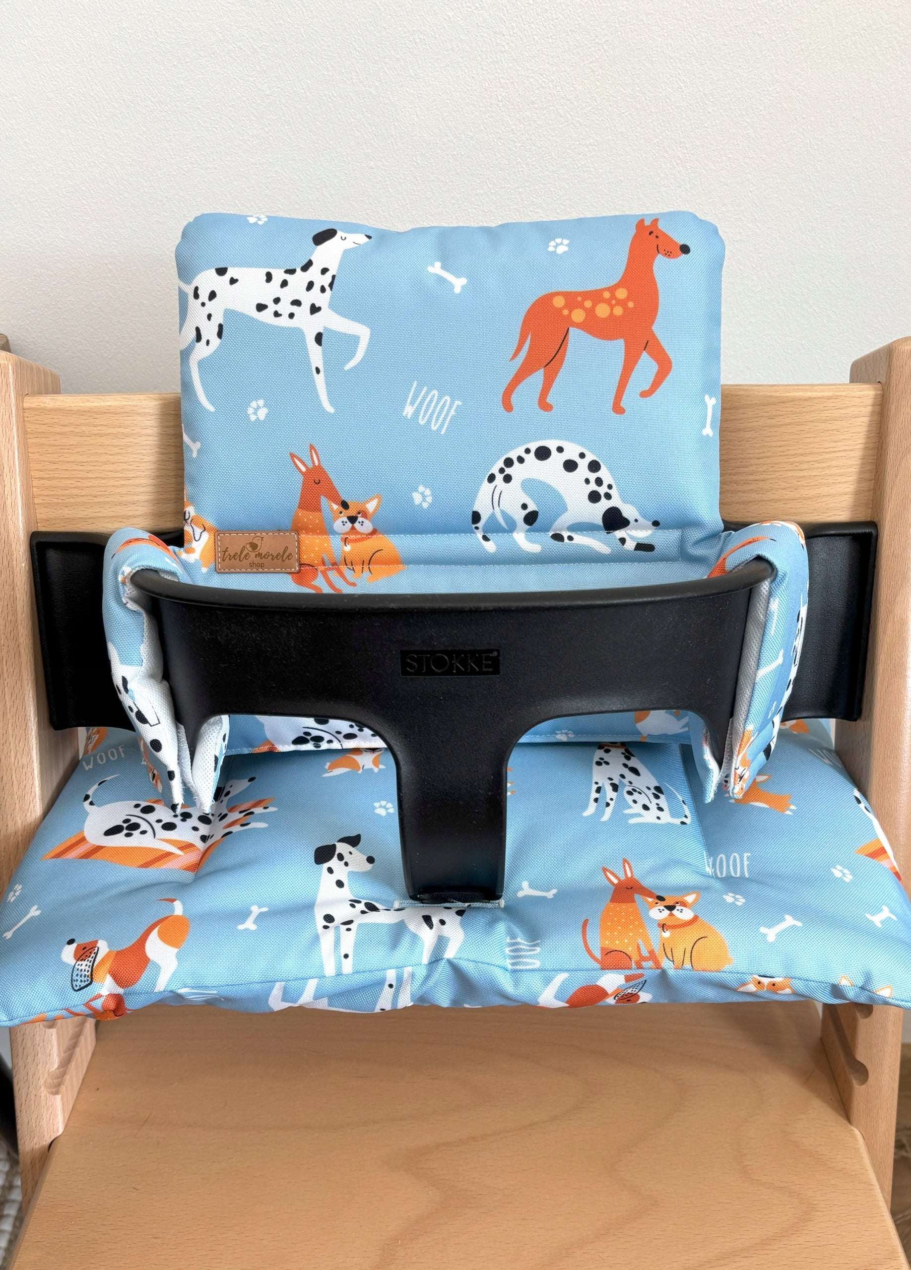 PROMOTION waterproof pillows for Stokke Tripp Trapp 2in1 dogs blue