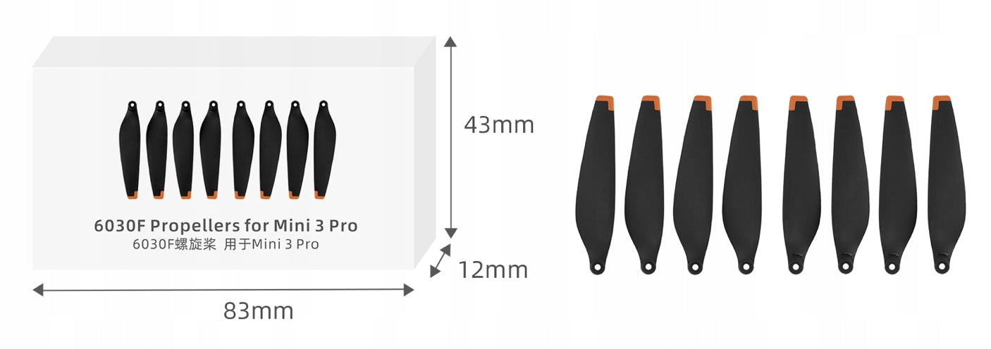 PROPELLERS FOR DRONE DJI MINI 3 PRO / 4 PRO - 8 PIECES 6030F COLORFUL Brand Sunnylife