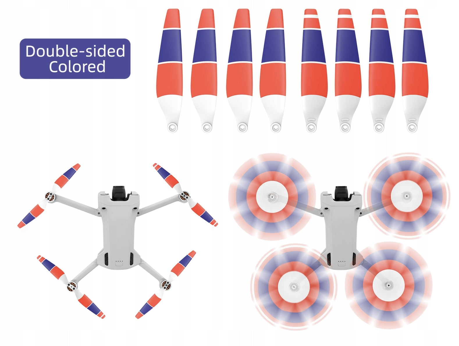 PROPELLERS FOR DRONE DJI MINI 3 PRO / 4 PRO - 8 PIECES 6030F COLORFUL Model SKYKA - DJI MINI 3 PRO - 3C