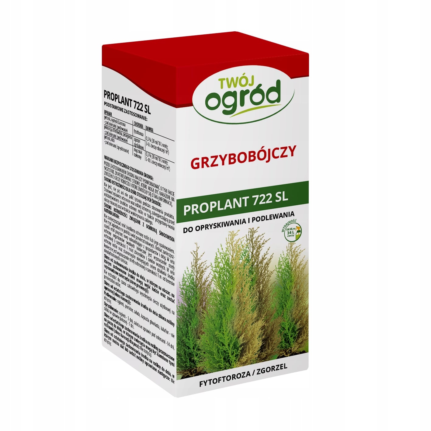 PROPLANT 722 SL 100ml Zgorzel Siewek Fungicide Phytophorosis Tuje