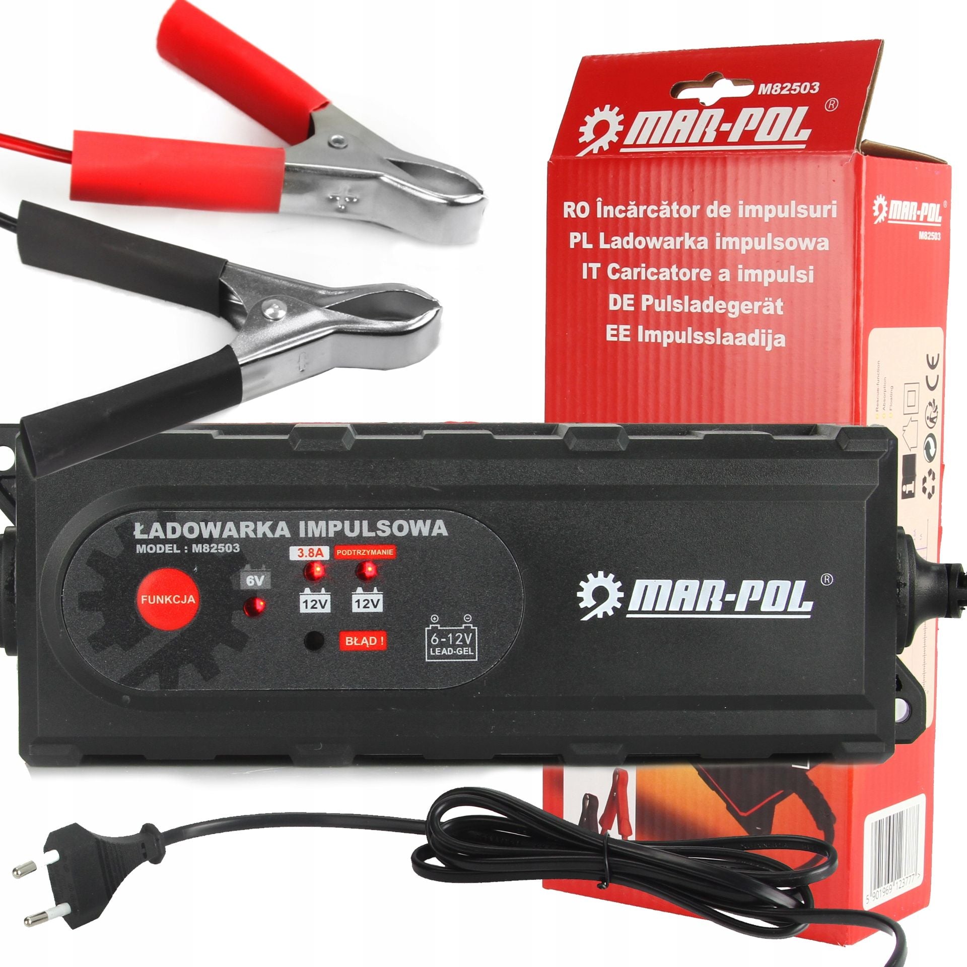 Batterieladegerät mit Mikroprozessor 3,8A 6/12V 
