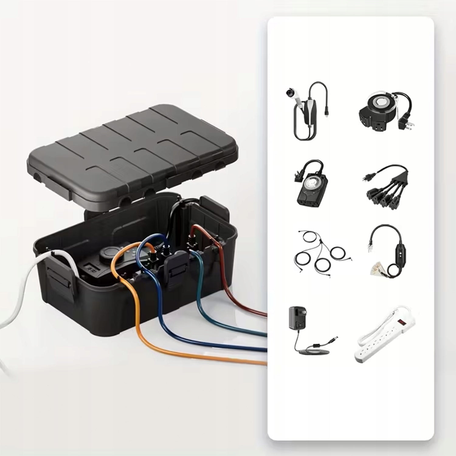 PROTECTIVE BOX WATERPROOF FOR ELECTRICAL SOCKETS OUTDOOR EXTENSION CORD Color black