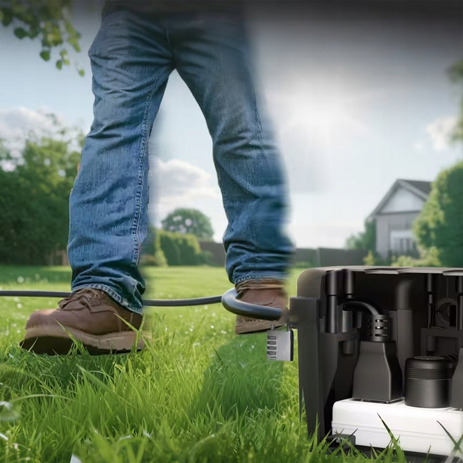 PROTECTIVE BOX WATERPROOF FOR ELECTRICAL SOCKETS OUTDOOR EXTENSION CORD Model SKRZYNKA OCHRONNA HERMETYCZNA